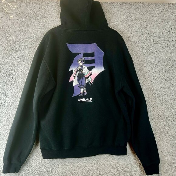 Primitive Demon Slayer Hoodie Mens Large Shinobu Anime Pullover Black Box Logo - Picture 1 of 8